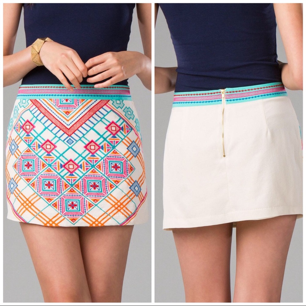 Francesca’s Harper Embroidered Skirt